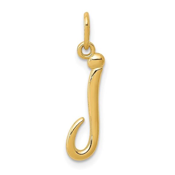 14k Yellow Gold, Claire Collection Mini Lower Case Initial J Charm - Picture 1 of 5